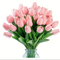 Mini-tulipes artificielles réalistes en PU, faites à la main, toucher naturel, durables, respectueuses de l'environnement, pour décoration de mariage et de maison