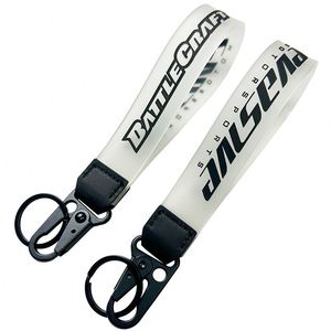 Bulk Quality 2D Embossed Logo Silicone Pvc <b>Keyring</b> O <b>Ring</b> Rubber Lanyard Wristlet Strap Keychain With Carabiner - Product Image 4