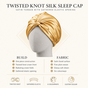 Gorro de Dormir de Seda de Morera con Nudo Trenzado, Turbante de Satén, Banda Elástica Fruncida, 6 Colores, Venta al por Mayor, Logotipo Personalizado, OEM, ODM - Product Image 5