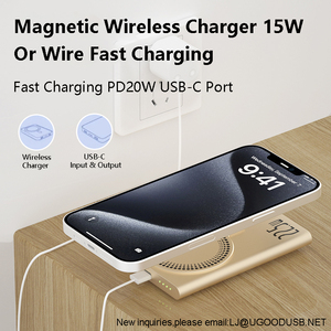 Banco de energía inalámbrico magnético de metal superdelgado, carcasas de aluminio, cargador portátil de carga rápida, paquete de batería Mag seguro para <span class=keywords><strong>iPhone</strong></span> - Product Image 3