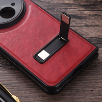 Étui de support de béquille pour Oneplus Open 2 en 1 dur PC Combo PU cuir Vintage couverture de téléphone portable pour Oneplus Open
