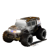 Coche de Policía Anfibio RC de 4 Canales con Luces de Alto Rendimiento Todoterreno, Control Remoto, Cargador y Cable USB - Nivel Experto