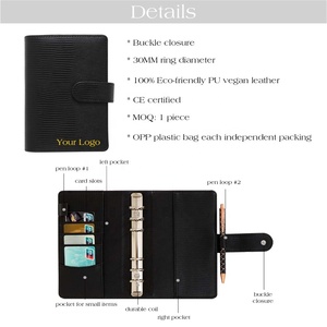 Hongbo Best Seller Carpeta económica Premium de cuero de lagarto A6 de 10 colores con anillos de 3CM como organizador y <span class=keywords><strong>agenda</strong></span> con hoja de mosca disponible - Product Image 5