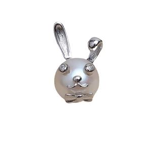 Colgante de Plata S925 con Perla Barroca y Diseño de Conejo, Accesorio de Collar DIY Inusual para Mujer - Product Image 5