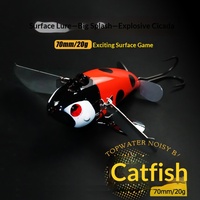 Leurre Bionique Big Splash Surface Gold Cicada Wave Crawler 20g avec Hélice à Effet d'Eau et Hameçons pour la Pêche au Black-Bass
