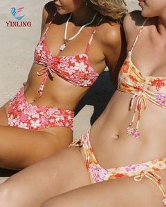 Новинка, модные купальники на заказ, бикини и пляжная одежда для девочек, яркие бикини с цветочным принтом, сексуальные купальники - Product Image 1