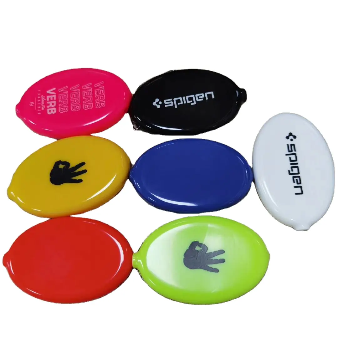 Suporte de moedas de gelatina de silicone, ecológico, presentes de promoção, atacado, impressão personalizada, porta-moedas em pvc