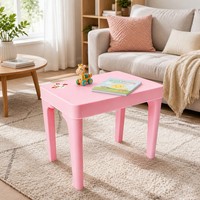 Bureau d'étude pour enfants en plastique, coins arrondis, faible hauteur, pour la maternelle, la chambre des tout-petits, facile à nettoyer, léger, robuste