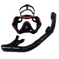 Masque de plongée et tuba pour hommes, femmes et adultes, masque en silicone à grande monture, verres en verre trempé, masque de natation et de plongée