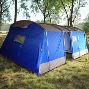 Wind Valley tente familiale pour 3-4 personnes avec poteaux en fibre <span class=keywords><strong>de</strong></span> verre à double couche cadre en acier deux portes deux chambres à coucher pour le <span class=keywords><strong>camping</strong></span> en plein air - Product Image 3