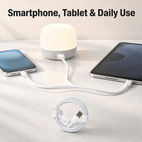Kabel Pengisian Cepat 27W PD 3A USB-A ke Type-C (iOS) dengan Jaket Nilon Kepang 1m-2m Garansi 12 Bulan untuk Smartphone & iPad