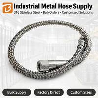 Tuyau flexible métallique haute pression SUS316 200-300 bars avec raccords NPT VCR TF pour transfert de gaz oxygène, azote, argon, CO2