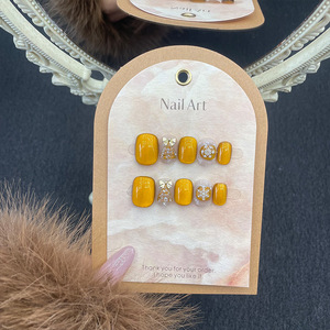 Mayorista Proveedor Hecho A Mano Oro Navidad Copo De Nieve Prensa <span class=keywords><strong>Uñas</strong></span> Corto Francés Ojo De Gato Nail Art Designs - Product Image 5