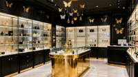 Rak Display Parfum Bertingkat dari Kaca Temper LED Custom Mewah dengan Bingkai MDF untuk Toko Ritel