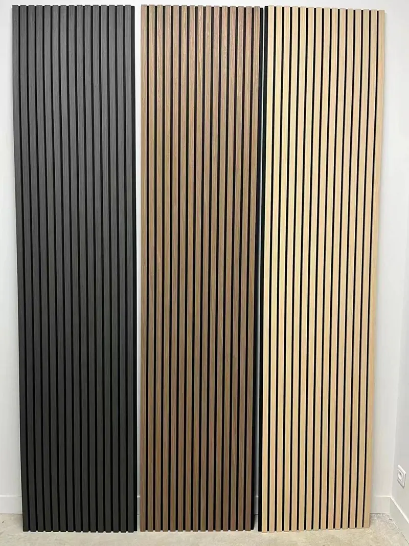 Wooden Felt Acoustic Stripe Wall Panels Sound Absorbing MDF Akupanel For Interior Decoration Wall And Ceiling