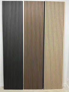 Wooden Felt Acoustic Stripe Wall Panels Sound Absorbing MDF Akupanel For Interior Decoration Wall And Ceiling
