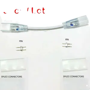 Conector intermediário de 2 pinos para cabo de cabeçote, para tira de luz de corda led neon