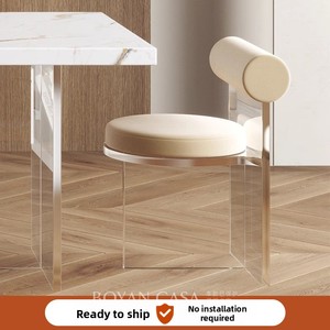 Silla de Comedor Moderna Minimalista con Tapicería de Terciopelo, Diseño de Suspensión Transparente en Acrílico, Ecológica, para Hotel y Hogar - Product Image 4