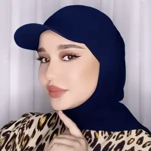 2022 fornitore all'ingrosso pronto da indossare donne musulmane scialle Georgette Hijab istantaneo con berretto da Baseball Hijab sportivo in Chiffon con berretti