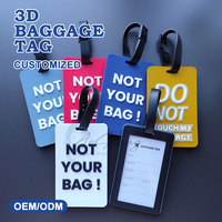 Étiquette de bagage de voyage personnalisée étiquettes d'identification en silicone et en silicone pour sac valise nom autocollant