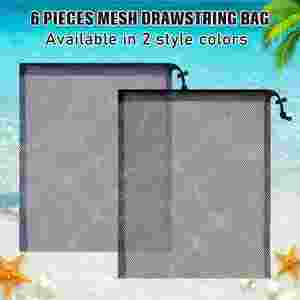 Custom Mesh <b>Drawstring</b> Bag 13 X 15.5 Inch Lock Nylon Net <b>Pouches</b> for Sports Swim Convenient Shopping Bags - Product Image 4