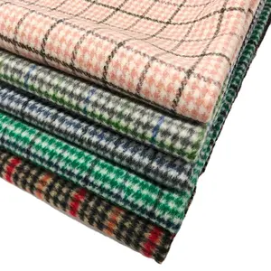 Promozione di fabbrica Plaid a quadri in lana monofacciale 50% tessuto di lana per cappotto