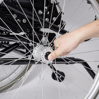 Silla de Ruedas Manual Portátil de Primera Calidad para Personas con Discapacidad, con Apoyo para Manos, de Acero Inoxidable y Carbono, Reclinable en la Parte Trasera