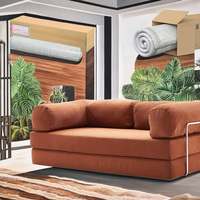 Nouveau canapé modulaire carré en velours, garni d'éponge, convertible en lit, pour salon, canapé compressible