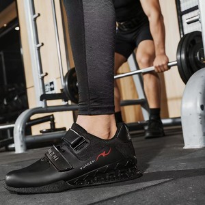 Chaussure de fitness Yuanzhi unisexe, semelle extérieure en caoutchouc noir, semelle intermédiaire en EVA, doublure en mesh, pour musculation, squats, soulevés de terre. - Product Image 1