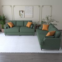 Sofá Moderno de 3 Plazas con Reposabrazos de Asiento Profundo, Cama Extensible para Villa, Montaje sin Herramientas, Muebles Cómodos para Sala de Estar