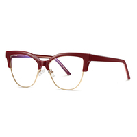 Lunettes bloquant la lumière bleue Vintage demi-monture UV lentille transparente Anti-fatigue oculaire ordinateur lunettes de jeu pour femmes hommes