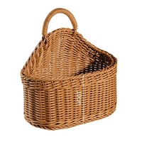 Panier de rangement mural multifonctionnel en rotin tressé écologique, pliable, de style nordique, petit format portable