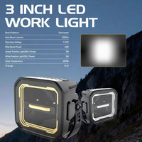 Phare de travail LED bicolore ambre/blanc 3 pouces 40W, faisceau combiné spot et large, étanche, pour conduite tout-terrain, SUV, VTT, UTV