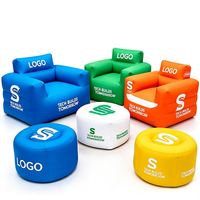 Canapé gonflable portable de marque pour exposition, chaise longue gonflable par sublimation pour promotion publicitaire en extérieur