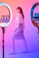 Éclairage photographique ABS avec support tripied avec anneau lumineux LED lumière selfie pour studio photographie vidéo prise de vue caméra téléphone