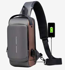 Bolsa de Pecho Impermeable Antirrobo con Cremallera Oxford, Bandolera Cruzada Unisex, con Cargador USB, Forma de Almohada, al por Mayor y a Bajo Precio - Product Image 3