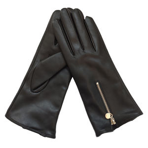 Benutzer definierte Klassiker Reiß verschluss Winter Frauen Warmer Sex Echte Schaffell Leder handschuhe - Product Image 5