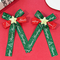 Pinces à cheveux de Noël pour filles, avec long ruban et motif sapin de Noël, attaches pour queue de cheval du Nouvel An, accessoires capillaires pour filles