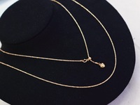 Collier Cœur en Or Jaune 18 carats de 50 cm de Haute Qualité pour Femme, Chaîne en Or Massif pour Pull, Idéal pour Cadeaux et Mariages