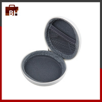 Étui de rangement pour écouteurs en cuir PU rond petit et rigide, étui pour écouteurs en EVA pour câble, écouteurs
