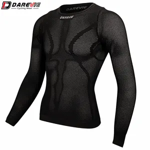 Fitness Base Layer Men Gym Compression Shirt Under Base Layer Tops Long Sleeve Quick Dry Sports Custom Cycling Fitness Base Layer