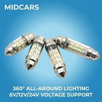 LED-Glühbirne 6V Festoon 31mm 42mm Superhell Warmweiß 3000K Nicht-Polarisiert 360° Abstrahlwinkel für Vintage VW Käfer Porsche 356