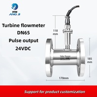 Medidor de Flujo de Turbina con Brida DN32, Señal de Salida por Pulsos, Medición de Flujo de Líquidos Industriales