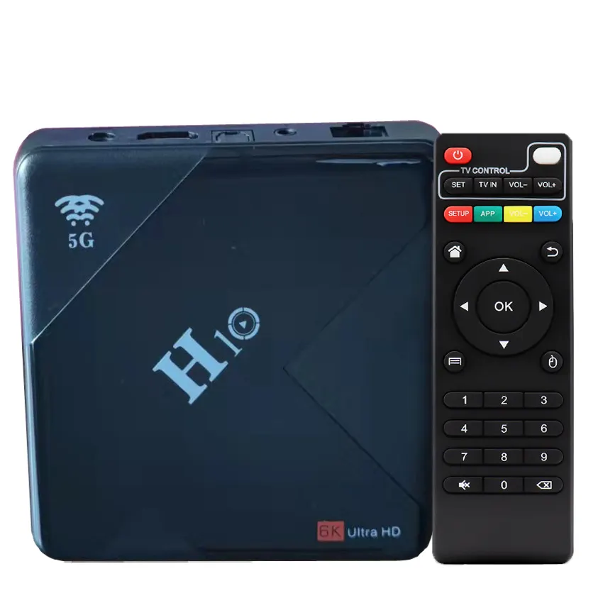 Ex prezzo di fabbrica display digitale LCD 4K HD internet tv satellitare box con H10 smart android 9.0 system box decoder tv Android