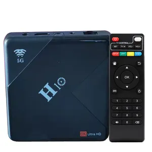Ex factory price LCD Digital display 4K HD internet satellite tv box with H10 smart android 9.0 system box Android tv decoder