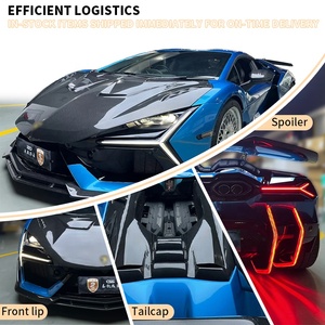 Pour Lamborghini Revuelto 2023 modèle voiture lifting Duke Kit de carrosserie en Fiber de carbone sèche lèvre avant jupes latérales diffuseur arrière capot moteur - Product Image 3