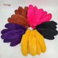 Vente en gros queue de renard naturelle/elfe chaîne de queue de fourrure de renard véritable porte-clés pour la décoration de vraies queues de renard