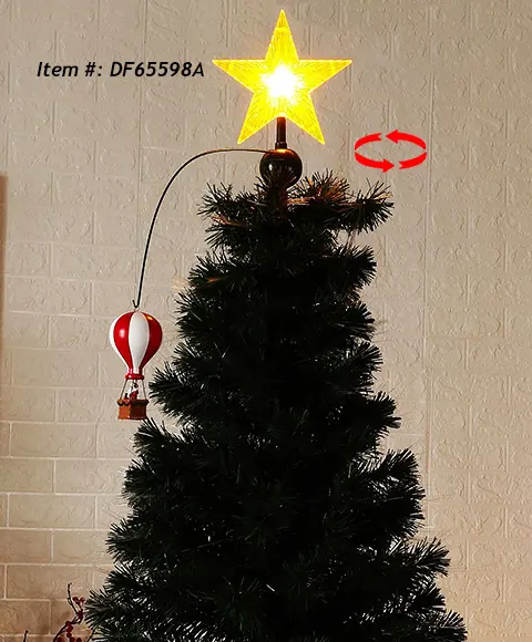 Weihnachts bäume LED-Licht Szene Weihnachts haus Dekorationen Beleuchtetes Haus Weihnachts baum Weihnachten Rotary Santa Sleigh Tree Topper