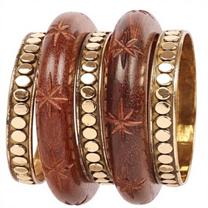 Gold Plated Wooden Star Pattern <b>Bangle</b> <b>Bracelets</b> Bohemian Sets Woman Stylish New Best Quality Trendy Unisex <b>Bracelets</b> for Woman - Product Image 1