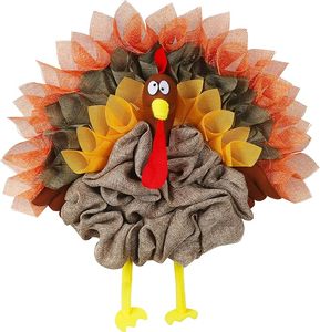 Décorations de porte de Thanksgiving décor de dinde couronne de Thanksgiving décorations de dinde automne Thanksgiving porte cintre gobble - Product Image 1